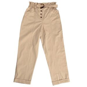 ZARA Poplin Paperbag Pants, Tan color, XS